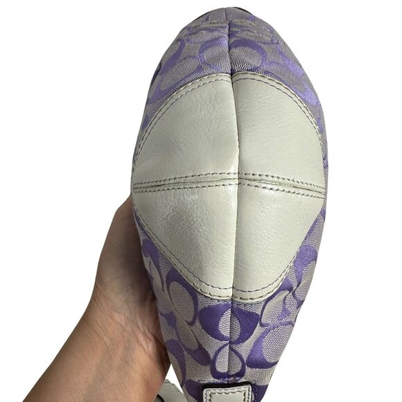 Coach Lavender Iris White Signature Hampton Small Hobo Bag Canvas Y2K 11575 - Picture 8 of 15